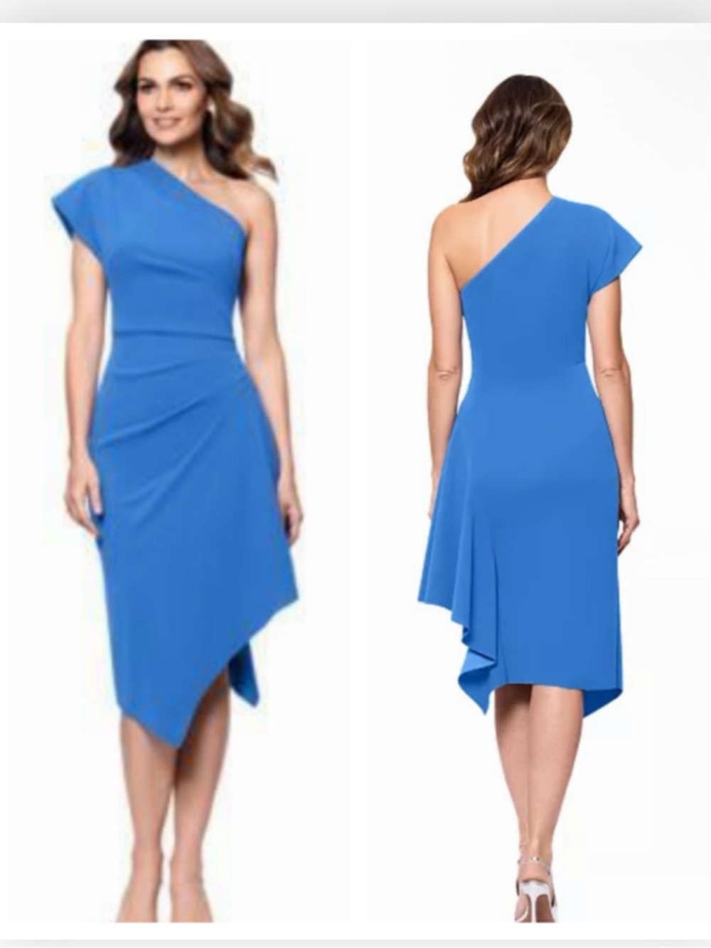 BETSY & ADAM Betsy Adam Petite One-Shoulder Midi Dress Cornflower $219